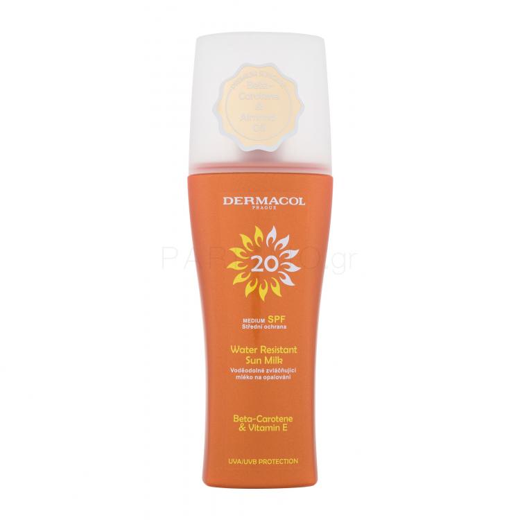 Dermacol Sun Water Resistant Milk Spray SPF20 Αντιηλιακό προϊόν για το σώμα 200 ml