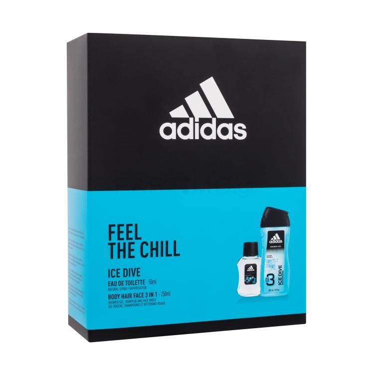 Adidas Ice Dive Σετ δώρου EDT 50 ml + αφρόλουτρο 250 ml ελλατωματική συσκευασία