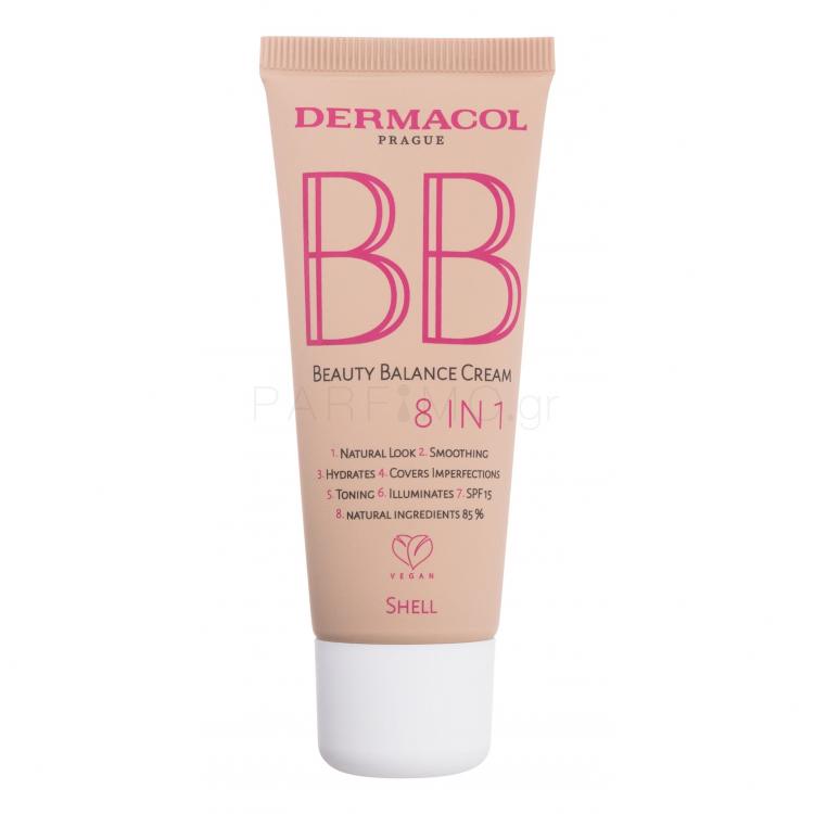 Dermacol BB Beauty Balance Cream 8 IN 1 SPF 15 ΒΒ κρέμα για γυναίκες 30 ml Απόχρωση 3 Shell