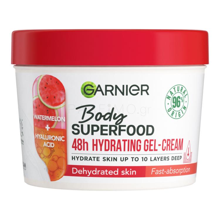 Garnier Body Superfood 48h Hydrating Gel-Cream Watermelon &amp; Hyaluronic Acid Κρέμα σώματος για γυναίκες 380 ml