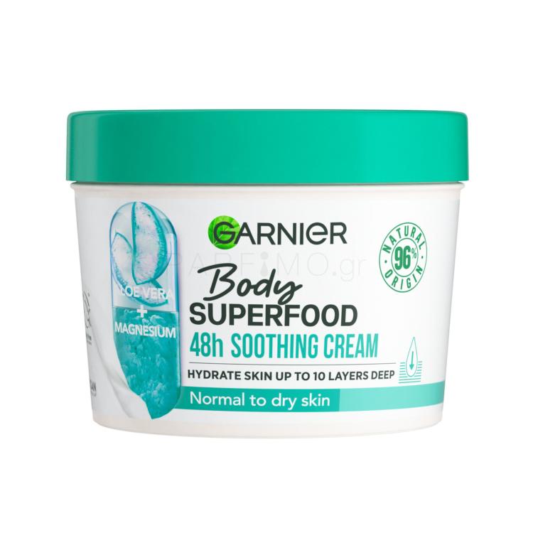 Garnier Body Superfood 48h Soothing Cream Aloe Vera + Magnesium Κρέμα σώματος για γυναίκες 380 ml