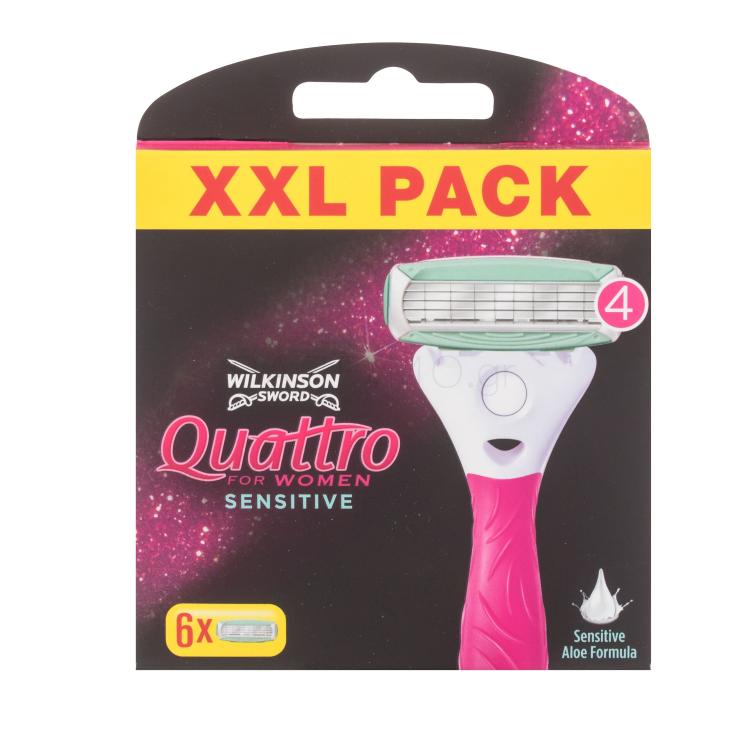 Wilkinson Sword Quattro For Women Sensitive Ανταλλακτικές λεπίδες για γυναίκες Σετ