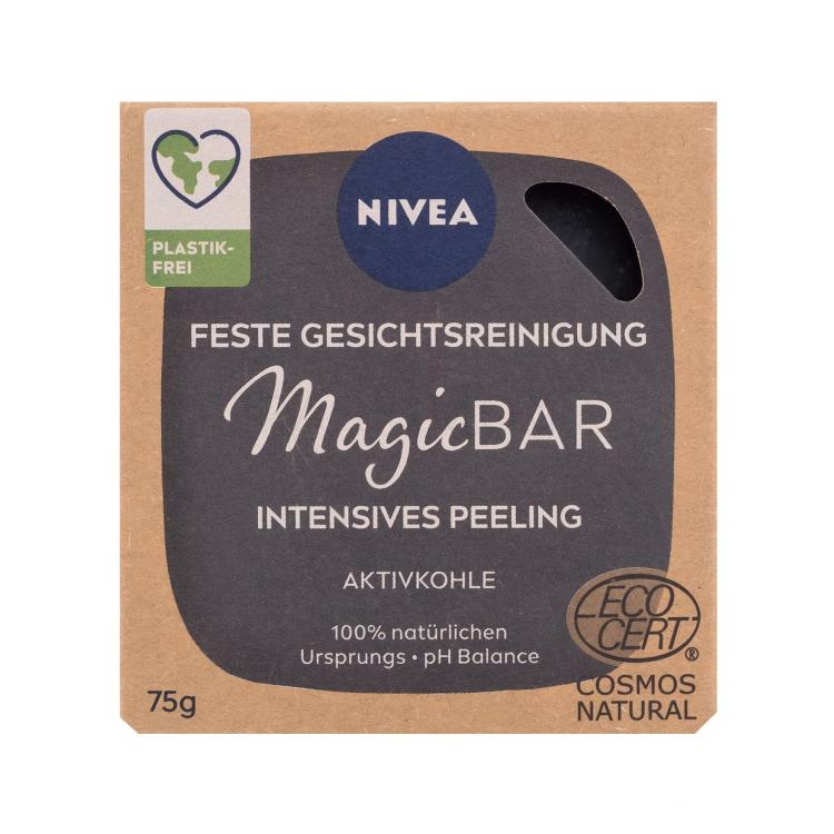 Nivea Magic Bar Exfoliating Active Charcoal Καθαριστικό σαπούνι για γυναίκες 75 gr