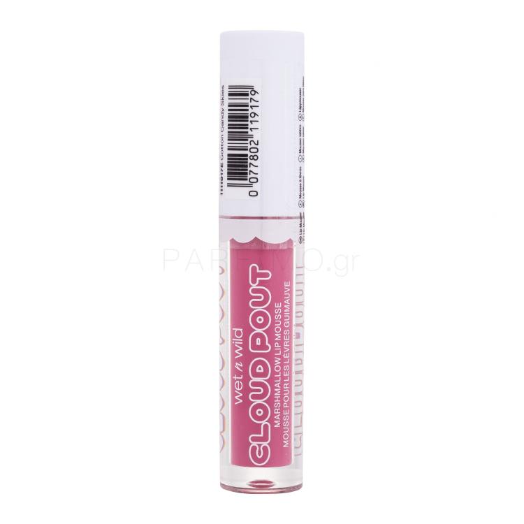 Wet n Wild Cloud Pout Marshmallow Lip Mousse Κραγιόν για γυναίκες 3 ml Απόχρωση Cotton Candy Skies