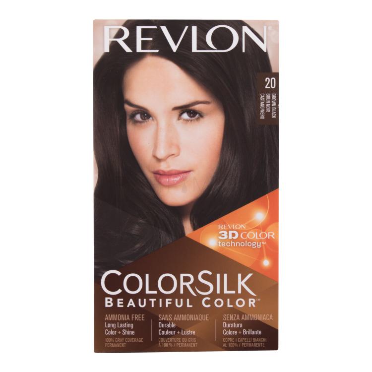 Revlon Colorsilk Beautiful Color Βαφή μαλλιών για γυναίκες 59,1 ml Απόχρωση 20 Brown Black ελλατωματική συσκευασία