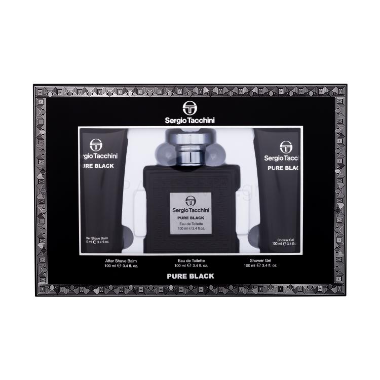 Sergio Tacchini Pure Black Σετ δώρου EDT 100 ml + αφρόλουτρο 100 ml + βάλσαμο για μετά το ξύρισμα 100 ml