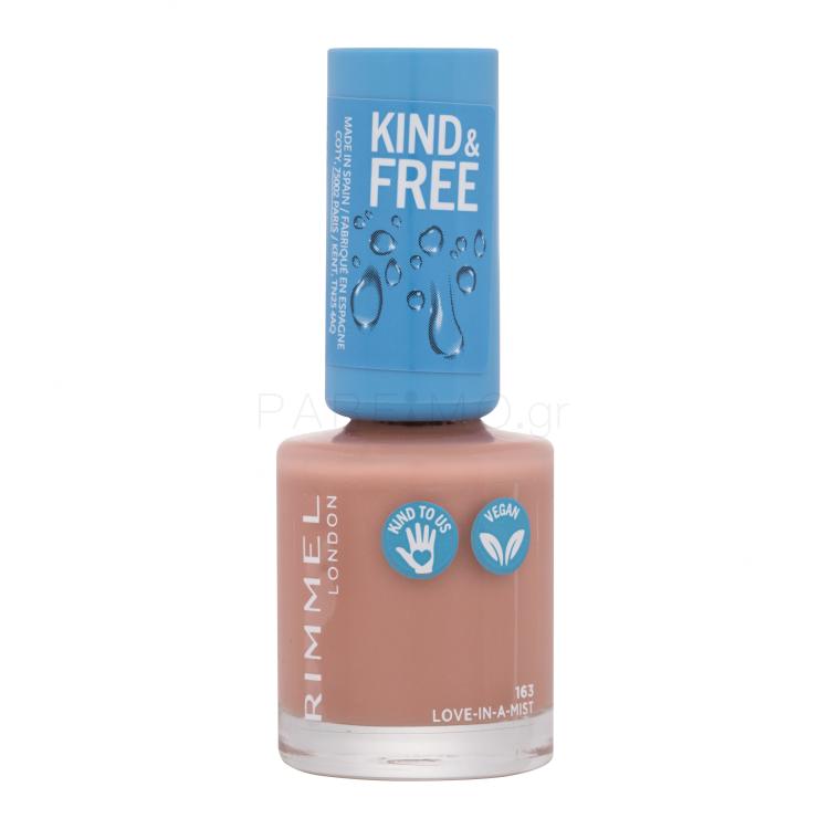 Rimmel London Kind &amp; Free Βερνίκια νυχιών για γυναίκες 8 ml Απόχρωση 163 Love-In-A-Mist