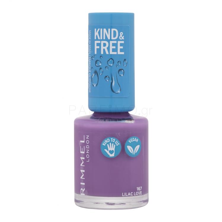 Rimmel London Kind &amp; Free Βερνίκια νυχιών για γυναίκες 8 ml Απόχρωση 167 Lilac Love