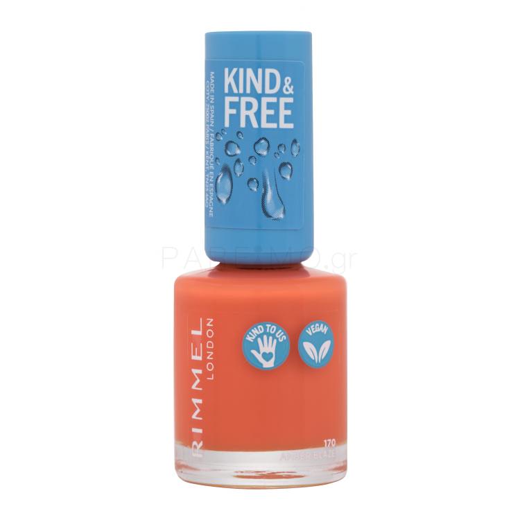 Rimmel London Kind &amp; Free Βερνίκια νυχιών για γυναίκες 8 ml Απόχρωση 170 Amber Blaze