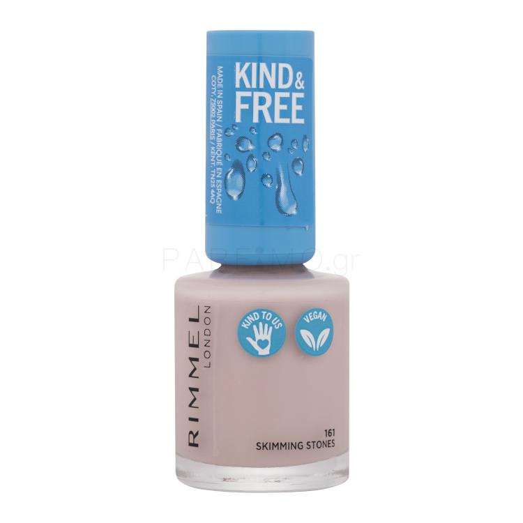 Rimmel London Kind &amp; Free Βερνίκια νυχιών για γυναίκες 8 ml Απόχρωση 161 Skimming Stones