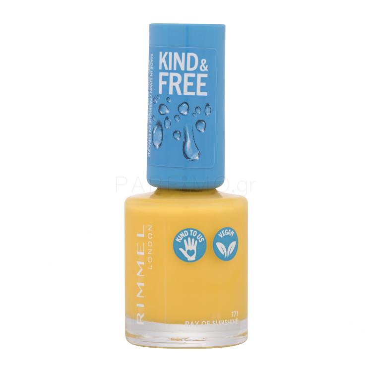 Rimmel London Kind &amp; Free Βερνίκια νυχιών για γυναίκες 8 ml Απόχρωση 171 Ray Of Sunshine