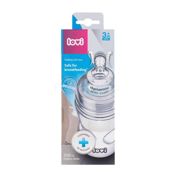 LOVI Medical+ Bottle 3m+ Slow Μπιμπερό για παιδιά 250 ml