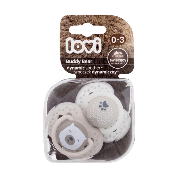 LOVI Buddy Bear Dynamic Soother 0-3m Πιπίλα για παιδιά 2 τεμ