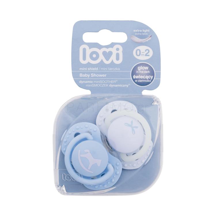 LOVI Baby Shower Dynamic miniSoother Boy 0-2m Πιπίλα για παιδιά 2 τεμ