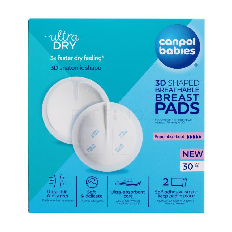 Canpol babies Ultra Dry 3D Shaped Breathable Breast Pads Επιθέματα στήθους για γυναίκες Σετ