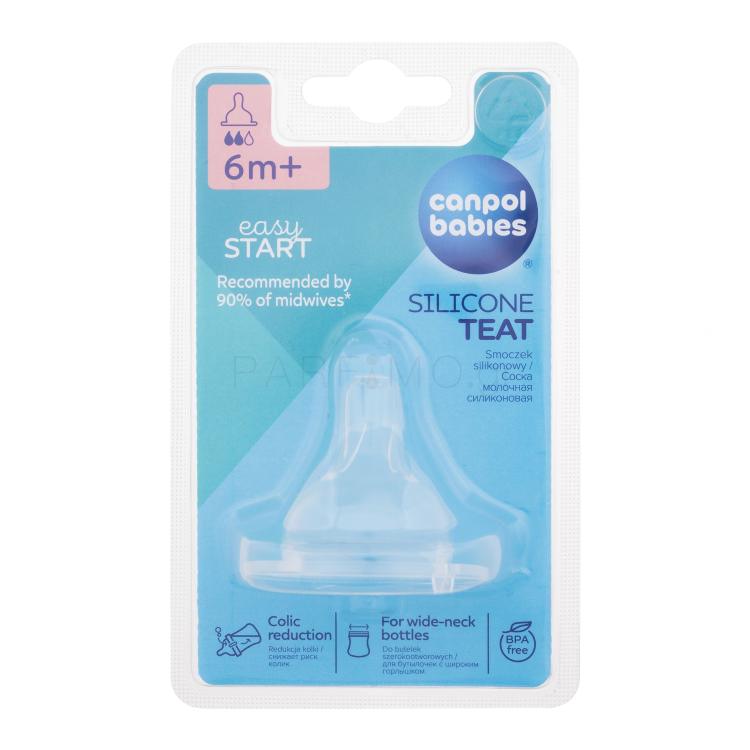 Canpol babies Easy Start Silicone Teat Medium 6m+ Θηλή για μπιμπερό για παιδιά 1 τεμ