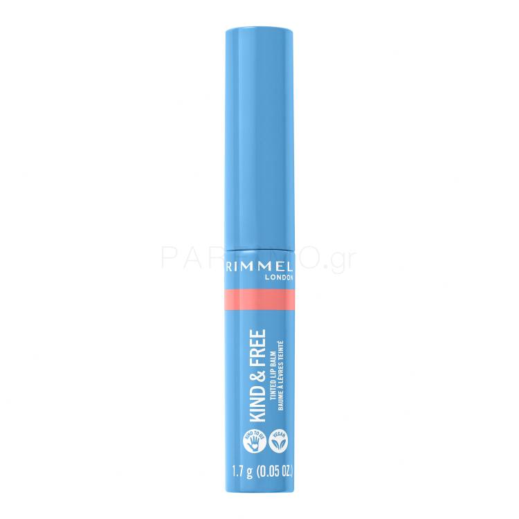 Rimmel London Kind &amp; Free Tinted Lip Balm Βάλσαμο για τα χείλη για γυναίκες 4 gr Απόχρωση 004 Hibiscus Blaze