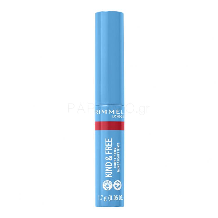 Rimmel London Kind &amp; Free Tinted Lip Balm Βάλσαμο για τα χείλη για γυναίκες 4 gr Απόχρωση 005 Turbo Red