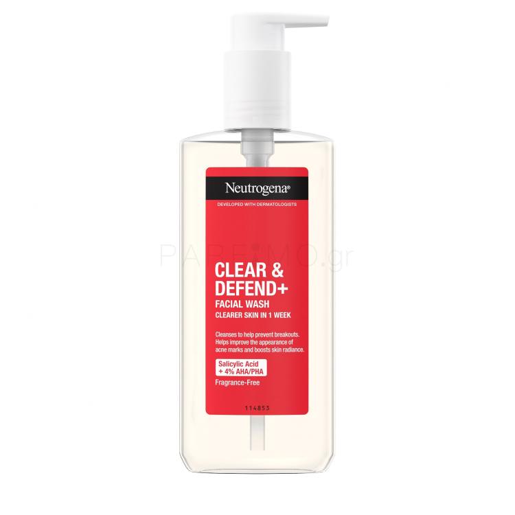 Neutrogena Clear &amp; Defend+ Facial Wash Καθαριστικό τζελ 200 ml