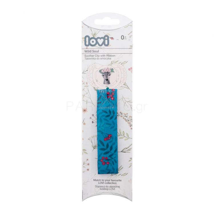 LOVI Wild Soul Soother Clip With Ribbon Κλιπ πιπίλας για παιδιά 1 τεμ