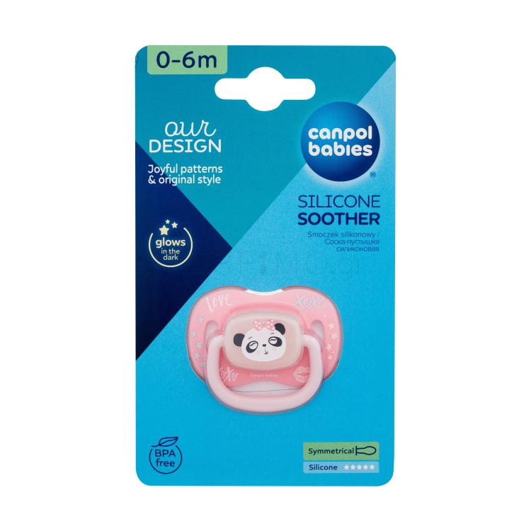 Canpol babies Exotic Animals Silicone Soother Panda 0-6m Πιπίλα για παιδιά 1 τεμ