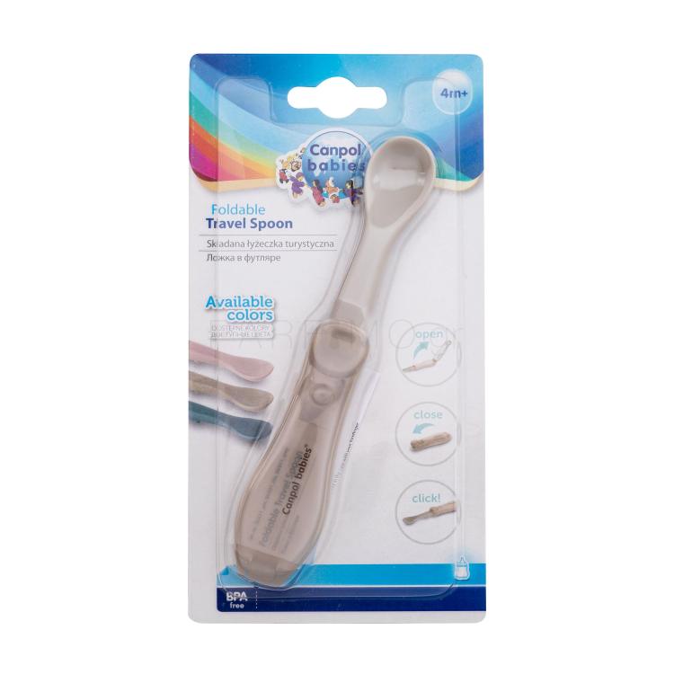 Canpol babies Travel Spoon Foldable Grey Είδη Φαγητού για παιδιά 1 τεμ