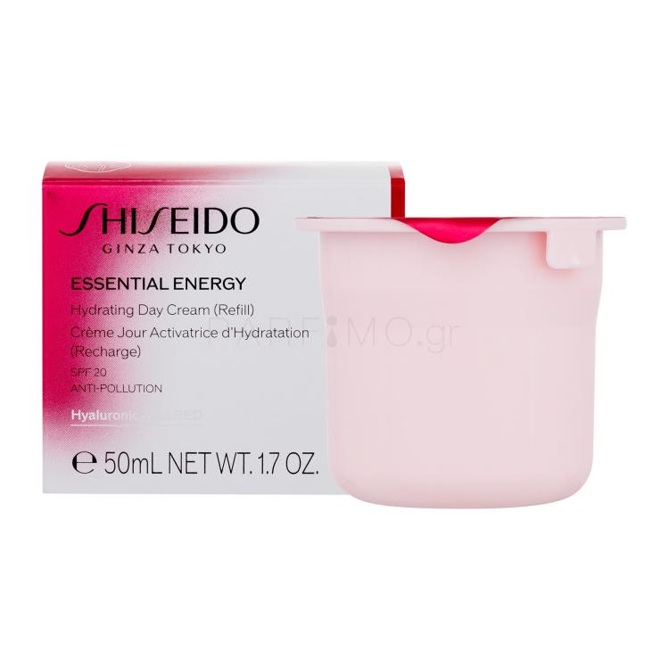 Shiseido Essential Energy Hydrating Day Cream SPF20 Κρέμα προσώπου ημέρας για γυναίκες Συσκευασία &quot;γεμίσματος&quot; 50 ml