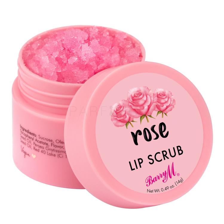 Barry M Lip Scrub Rose Προϊόντα απολέπισης προσώπου για γυναίκες 14 gr