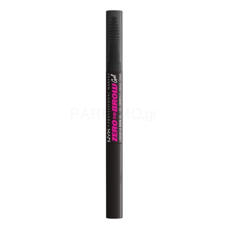 NYX Professional Makeup Zero To Brow Τζέλ φρυδιών για γυναίκες 2 ml Απόχρωση 08 Black