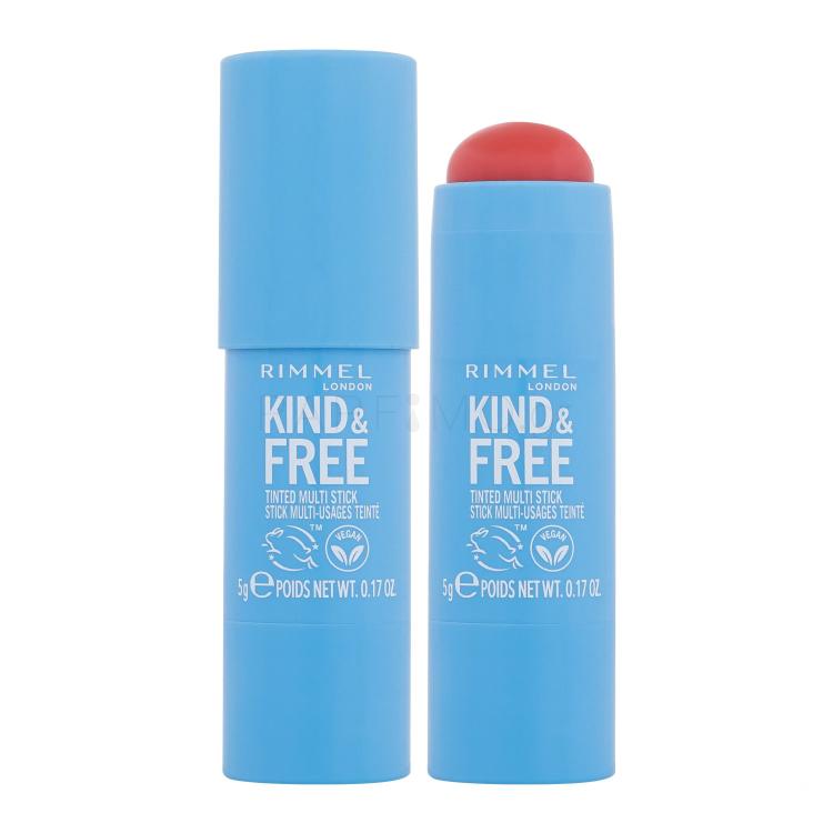 Rimmel London Kind &amp; Free Tinted Multi Stick Ρουζ για γυναίκες 5 gr Απόχρωση 004 Tangerine Dream