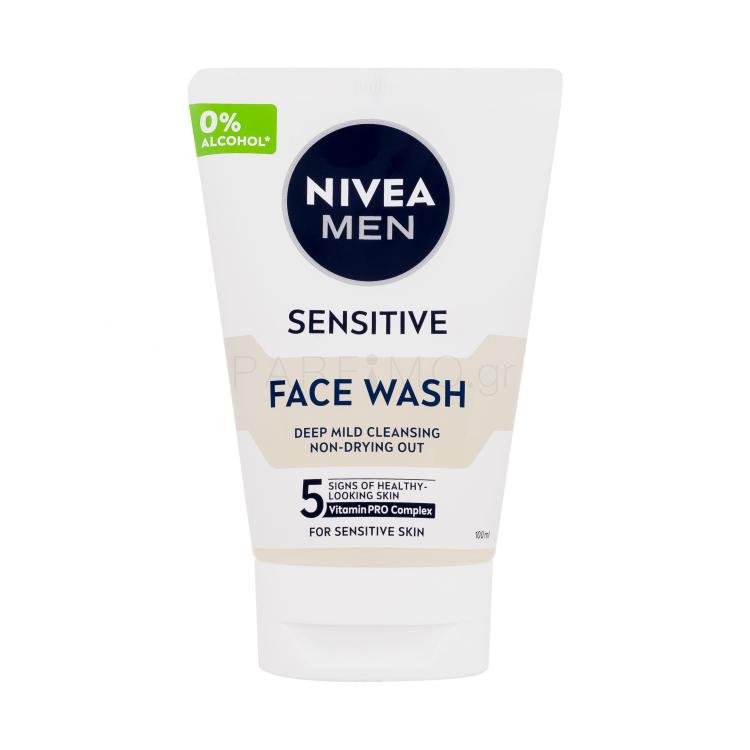 Nivea Men Sensitive Face Wash Καθαριστικό τζελ για άνδρες 100 ml