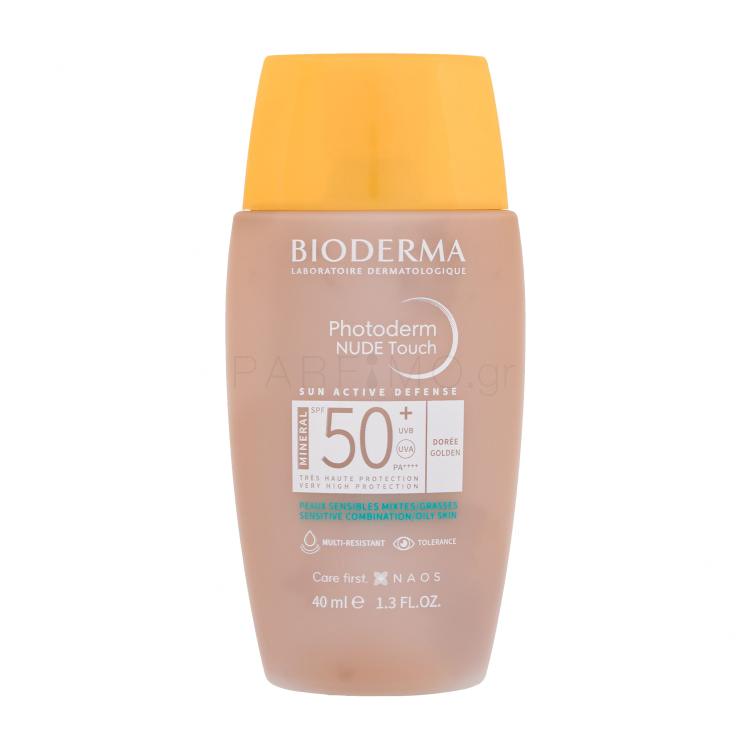 BIODERMA Photoderm Nude Touch Mineral SPF50+ Αντιηλιακό προϊόν προσώπου 40 ml Απόχρωση Golden