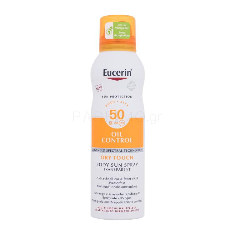 Eucerin Sun Oil Control Body Sun Spray Dry Touch SPF50 Αντιηλιακό προϊόν για το σώμα 200 ml