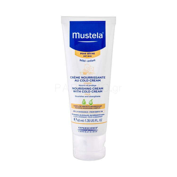 Mustela Bébé Nourishing Cream With Cold Cream Κρέμα προσώπου ημέρας για παιδιά 40 ml ελλατωματική συσκευασία