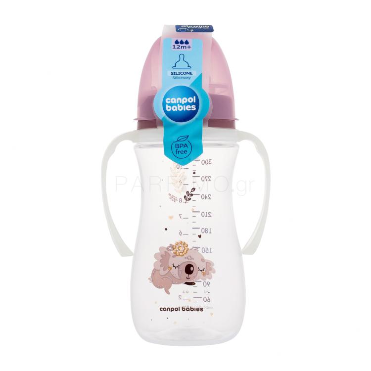 Canpol babies Sleepy Koala Easy Start Anti-Colic Bottle Pink 12m+ Μπιμπερό για παιδιά 300 ml