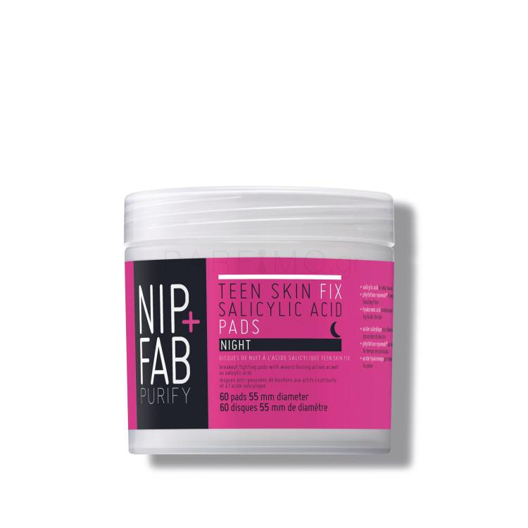 NIP+FAB Purify Salicylic Fix Night Pads Καθαριστικά μαντηλάκια για γυναίκες 60 τεμ