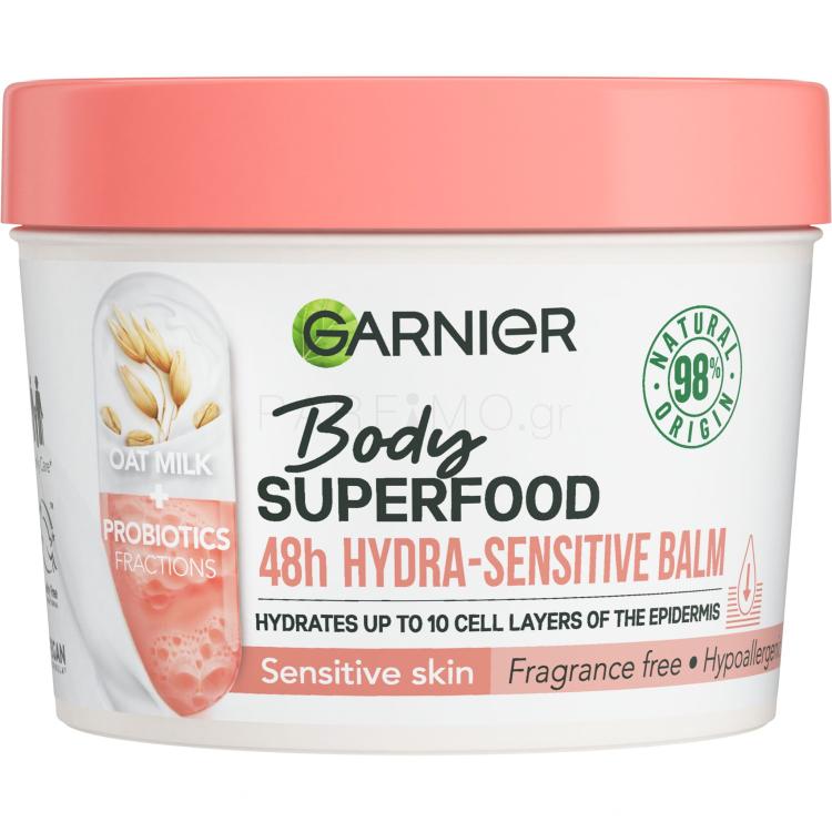 Garnier Body Superfood 48h Hydra-Sensitive Balm Oat Milk + Prebiotics Βάλσαμο σώματος για γυναίκες 380 ml