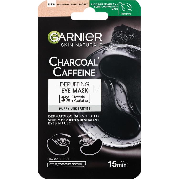 Garnier Skin Naturals Charcoal Caffeine Depuffing Eye Mask Μάσκα ματιών για γυναίκες 5 gr