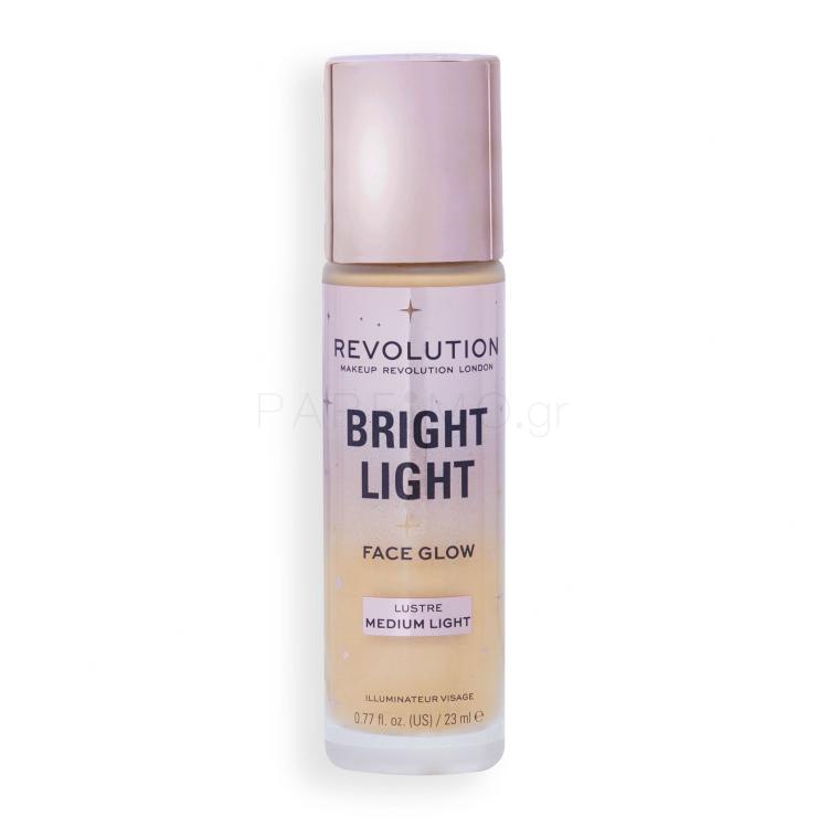 Makeup Revolution London Bright Light Face Glow Make up για γυναίκες 23 ml Απόχρωση Lustre Medium Light