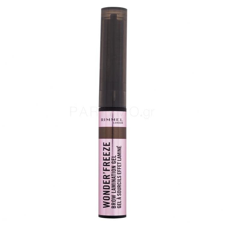 Rimmel London Wonder&#039;Freeze Brow Lamination Gel Τζέλ φρυδιών για γυναίκες 6 gr Απόχρωση 003 Medium Brown