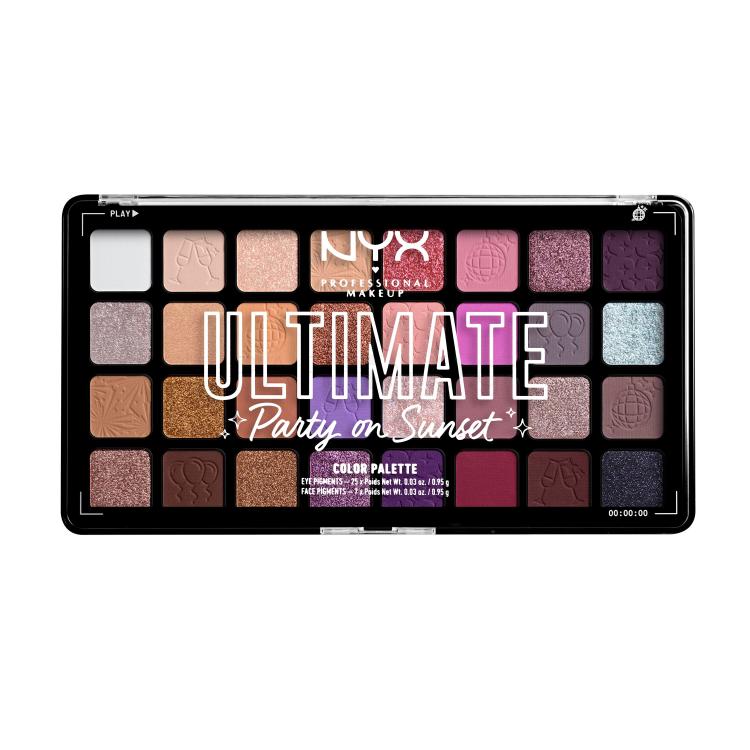 NYX Professional Makeup Ultimate Color Palette Σκιές ματιών για γυναίκες 30,4 gr Απόχρωση 01 Party On Sunset