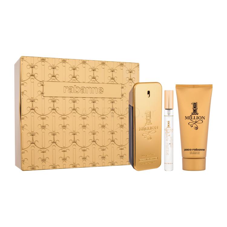 Paco Rabanne 1 Million SET1 Σετ δώρου EDT 100 ml + αφρόλουτρο 100 ml + EDT 10 ml + μεταλλικό κουτί