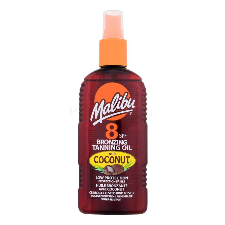 Malibu Bronzing Tanning Oil Coconut SPF8 Αντιηλιακό προϊόν για το σώμα για γυναίκες 200 ml