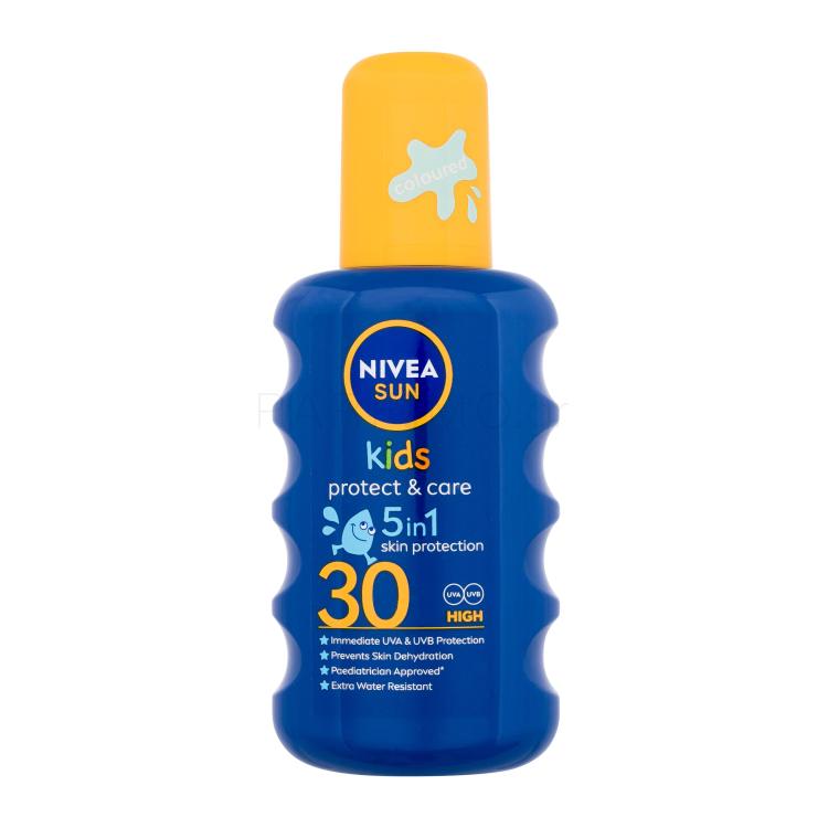 Nivea Sun Kids Protect &amp; Care Sun Spray 5 in 1 SPF30 Αντιηλιακό προϊόν για το σώμα για παιδιά 200 ml