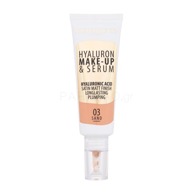 Dermacol Hyaluron Make-Up &amp; Serum Make up για γυναίκες 25 gr Απόχρωση 03 Sand