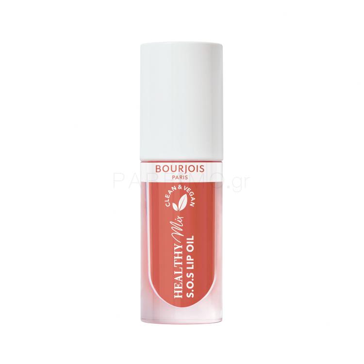 BOURJOIS Paris Healthy Mix Clean &amp; Vegan S.O.S Lip Oil Λάδι χειλιών για γυναίκες 4,5 ml Απόχρωση 5 Coeur Cacao