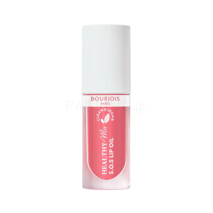 BOURJOIS Paris Healthy Mix Clean &amp; Vegan S.O.S Lip Oil Λάδι χειλιών για γυναίκες 4,5 ml Απόχρωση 4 Pink Passion