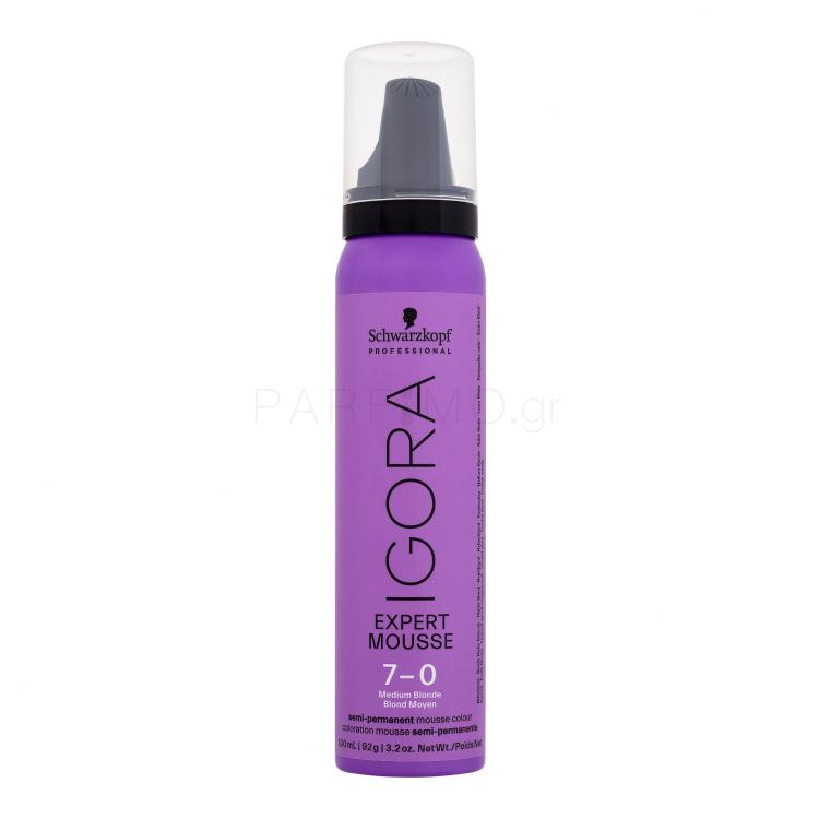 Schwarzkopf Professional Igora Expert Mousse Βαφή μαλλιών για γυναίκες 100 ml Απόχρωση 7-0 Medium Blonde