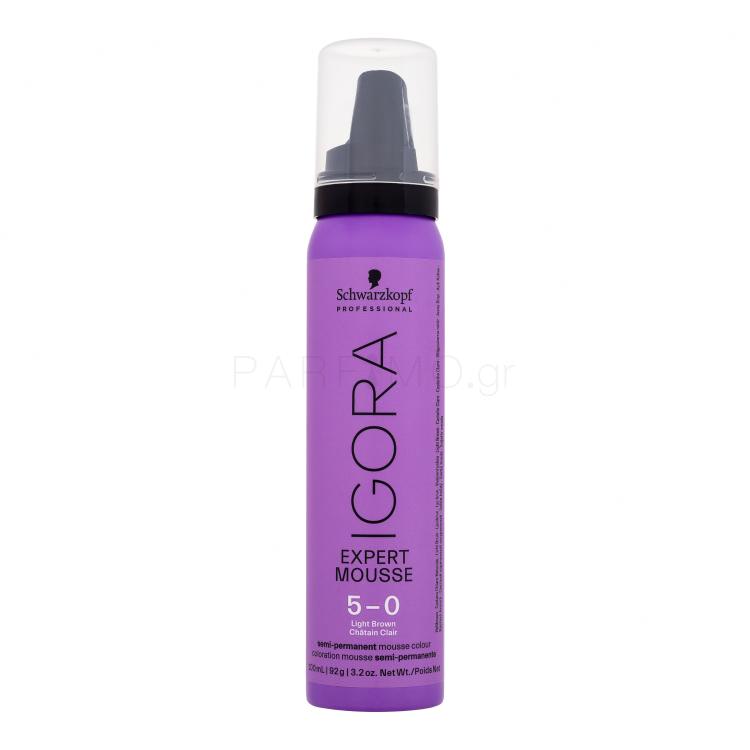 Schwarzkopf Professional Igora Expert Mousse Βαφή μαλλιών για γυναίκες 100 ml Απόχρωση 5-0 Light Brown