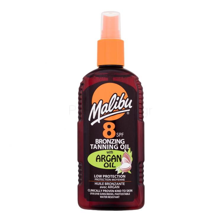 Malibu Bronzing Tanning Oil Argan Oil SPF8 Αντιηλιακό προϊόν για το σώμα για γυναίκες 200 ml